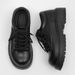 ShoeVault Sexy Black Chunky For Men Thick-Soled Height-Increasing Casual Leather Breathable Mesh Derby Shoes_vogvips.com