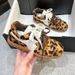 New 6cm Height Increasing Horsehair Leopard Print German Training Shoes For Women Spring Classic Double Lace C_vogvips.com