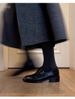 Belt Buckle Thick Heel Round Head Loafers One Pedal Commuter Loafers Women's Single Shoes._vogvips.com