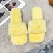 Large Size Furry For Women 2021 Autumn Winter New Flat Slide Sandals Internet Celebrity Outdoor Cotton Slippers Trendy_vogvips.com