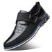 Fashionable Casual Velcro Embroidered Men's Leather Shoes Large Size Trendy_vogvips.com