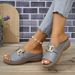 Casual Fashion Thick Bottom Sandals Women's New Model Large Size Simple Metal Buckle Fish Mouth Cool Summer Slippers_vogvips.com