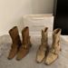2024 Korean Version New Niche Design Versatile French Short Small Square Toe Chunky Heel Melad Mid-Calf Women's Boots_vogvips.com