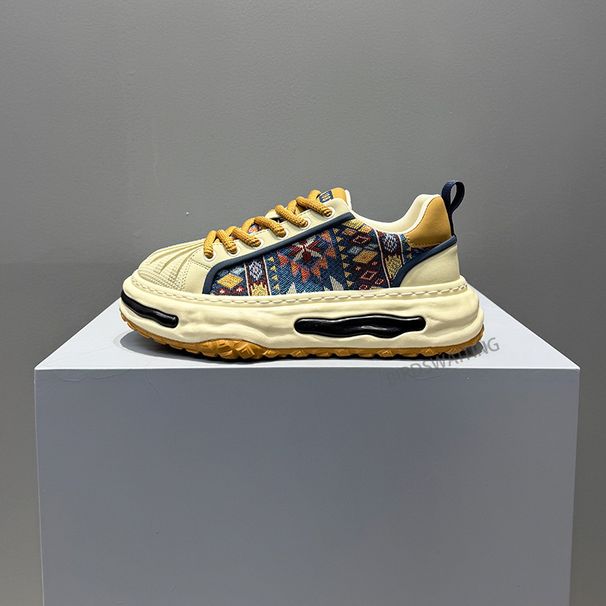 Europe Station 2025 Spring Brand Casual Shoes Autumn New Fashion Embroidery Print Dissolving Thick Sole Trendy Men BC_vogvips.com