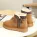 2025 Warm And Anti-slip Snow Boots For Women, New Fashionable And Versatile Fleece And Thick Cotton Shoes For Autumn And Winter 2025_vogvips.com