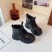 Girls' Martin Boots 2025 New Style Spring And Autumn Children's Boots Autumn British Style Short Boots Black Mid-calf Leather Boots Fashionable_vogvips.com