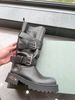 2025 Autumn And Winter New Thick Heel High Top Long Boots For Women, Second Layer Cowhide, Medium Heel, Belt Buckle, Motorbike Boots_vogvips.com