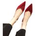 2024 Spring And Autumn New Korean Style Red Single Pointed Toe Shallow Mouth Gentle Versatile Flat Work Shoes For Women_vogvips.com