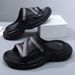 New Summer Couple Slippers For Men Women, Thick Anti Slip Height Increasing Straight Drag, Casual And Fashionable, Soft_vogvips.com