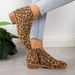2025 New Large Size Short Leopard Print Chunky Heel Suede V-Cut Women's Boots Side Zipper Women_vogvips.com