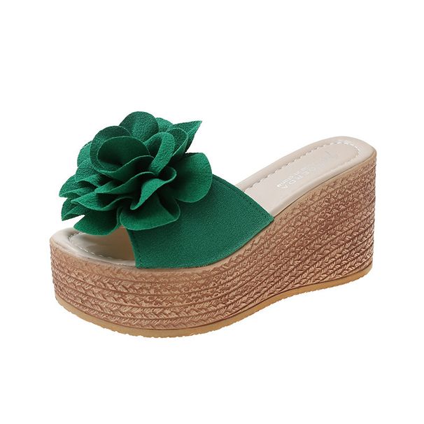 Independent Station Summer New Wedge High Heel Flower Platform One-Strap Foreign Trade Women's Beach Sandals_vogvips.com