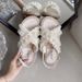 French Niche Premium Sandals Ladies Fairy Style Flat Roman Vacation Beach Shoes_vogvips.com