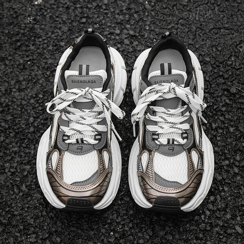 2025 Couple Mesh Breathable Dad Low Top Thick Sole Height Increasing Casual Men's Sports Running Shoes YH917 Generation_vogvips.com