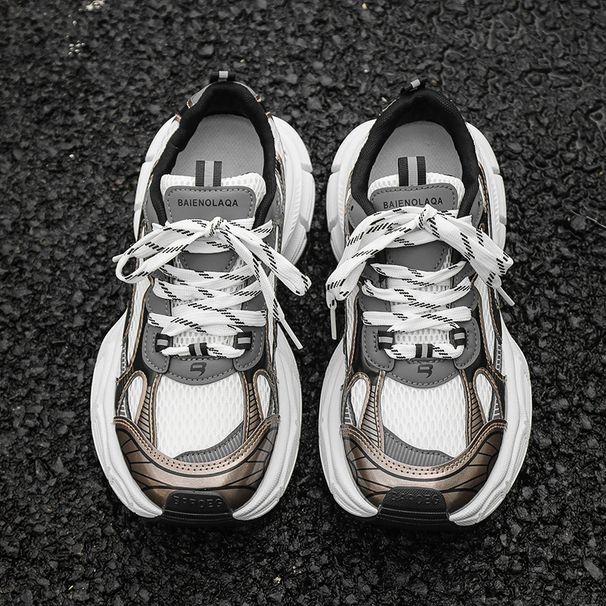 2025 Couple Mesh Breathable Dad Low Top Thick Sole Height Increasing Casual Men's Sports Running Shoes YH917 Generation_vogvips.com