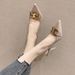 SX733-7 Closed-Toe Backless Sandals 2025 Korean Style Thin Heel Pointed Toe Single Shoes For Women Super High Heels_vogvips.com