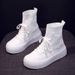 High-top Sock Shoes For Women 2025 Spring Thin Casual Sports Flat Slip-on Summer Breathable Slimming Knitted Boots_vogvips.com