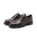 ShoeVault 2025 New Brown Leather For Men Round Toe Thick Sole Height Increasing Wedding Groom High-End Niche Casual Derby Shoes_vogvips.com