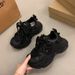 European Station Keyboard Peanut Thick-Soled Platform Dad Shoes For Women 2025 Spring Summer New Lace-Up Mesh Casual_vogvips.com