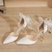 European Collection 2025 New White High Heels Women, Thin Heel With Bow, Comfortable For Bridesmaids And Brides_vogvips.com