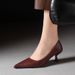 7032 European And American Simple Style Thin Heel High Heels Women's Shallow Mouth Pointed Toe Versatile Slimming_vogvips.com