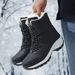 Snow Boots Women Platform Boots Non-slip Women Winter Shoes Fur Warm Ankle Boots For Women Wedges Waterproof Thigh High Boots_vogvips.com