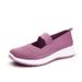 2023 Casual Soft Sole Women Breathable Fly Knit Mesh Non-Slip Middle-Aged Elderly Mom Shoes Flat Comfortable_vogvips.com