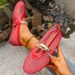 Summer New Women's Round Toe Fish Mesh Hollow Ballet Flat Shoes Fashionable Flat Shoes With High End Feel_vogvips.com