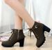 2014 Autumn Winter New Martin Lace-up Thick-soled High-heeled Short Fashion Thick-heeled Women Boots Wholesale_vogvips.com