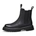 European Warm Series Autumn Winter Genuine Leather Yellow Men High Top Thick Sole Lightweight Martin Boots Casual Comfortable Elastic Slip-On_vogvips.com