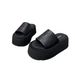 Women's Summer Platform Sandals - Fashionable Open-Toe Beach Slides With Thick Sole, Comfortable For Outdoor Walking, White & Black_vogvips.com