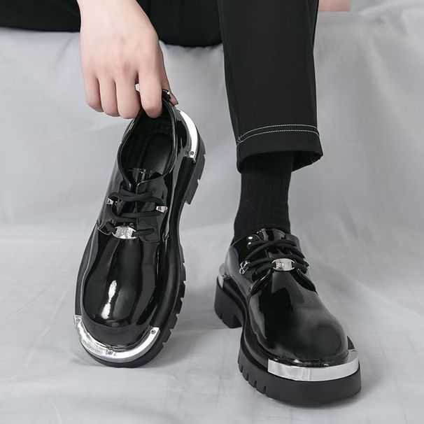 New Model Derby Shoes - Men's Leather Shoes, Iron Heel, Thick Sole, Tall Toe, Stylish And Cool, High-end Casual And Fashionable Men's Shoes._vogvips.com