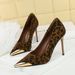 Women's Shoes High Heels Thin Heel Suede Light Mouth Metal Pointed Iron Head Thin Single Shoes_vogvips.com