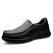 Casual Leather Shoes Men's Round Head Leather Men's Shoes Non-slip Loafers Dad Shoes_vogvips.com