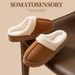 Women's Shoes Imitation Suede Cotton Slippers For Women Autumn And Winter Indoor Thick Soled Non Slip Home Fashionable Maillard Furry Cotton Slippers_vogvips.com