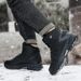 High-top Boots Men Lace-up Durable Outdoor Casual Sports Shoes Men Anti-slip Warm Comfortable Plush Breathable Hiking Shoes Men_vogvips.com