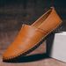 Cross-border Large-size 49, Perforated Loafers, Men's Top-grain Slip-on Hollow Leather Shoes, Size 50, Available For_vogvips.com