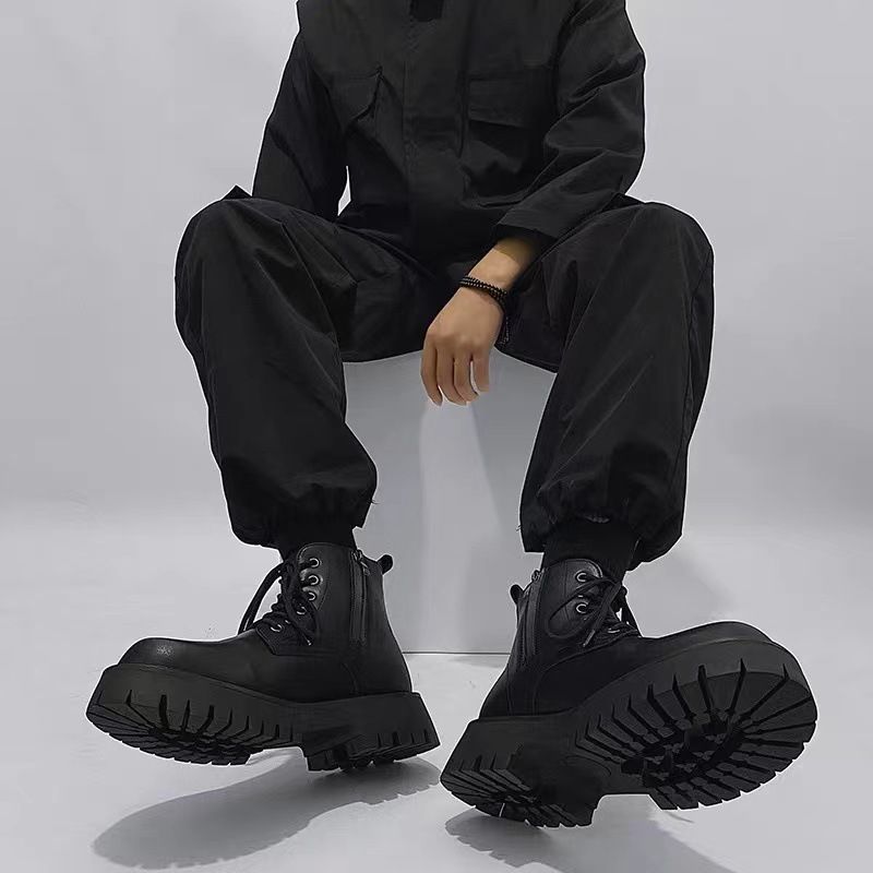 25Zipper Martin Boots Men's Spring And Autumn High-top British Retro Men's Ankle Boots_vogvips.com