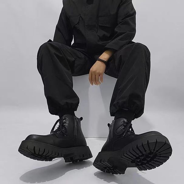 25Zipper Martin Boots Men's Spring And Autumn High-top British Retro Men's Ankle Boots_vogvips.com