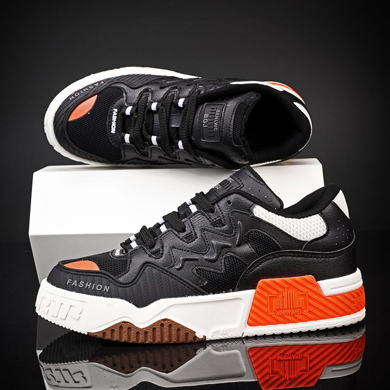 2025 Autumn New Trendy Men's Shoes Breathable Thick Soled Height Increasing Trendy Men's Color Blocked Casual Board Shoes Dad Shoes_vogvips.com