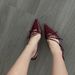 2024 New Style Peep Patet Leather Akle Strap Cat Heel Sadals Sexy Black Silk Poited Toe Stiletto High Heels For_vogvips.com
