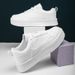 Autumn White Korean Version Flat Bottomed Casual Shoes Men's Breathable Sports Low Top Lace Up Shallow Mouth Board Shoe_vogvips.com