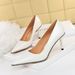 9611-A2 Fashion Sexy Women's Shoes Thin High Heel Lacquer Leather Shallow Mouth Pointed Metal Bead Riveted Single Shoe_vogvips.com