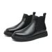 European Warm Series 2025 Spring New Slip-On British Style Mid-Top Thick-Soled Men's Black Round-Toe Martin Boots 86270-Y Wholesale_vogvips.com