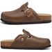 Bebealy Fashion Vegan Leaher For Women Men Comfy Cork Foobed Mules Unisex Poao Shoes New Lady Clogs Wih Arch_vogvips.com