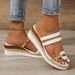 Women's Colorblock Trendy Sandals, Slip On Casual Summer Beach Slides, Non-slip Wedge Slides_vogvips.com