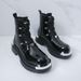 boots Fashion New Punk Style Niche Big Head Black Men's Boots Thick Sole Lace-up Casual Business Top Motorcycle Boots Commuting Work Boots_vogvips.com