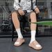 Mechanical Armor Style Hollowed-Out Thick-Tread Slippers - Summer Breathable Casual Flip-Flops - Outdoor Trendy Striped Slippers_vogvips.com