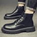 Martin Boots Men's Retro Leather High-top Shoes Locomotive Platform Wind Side Zipper Boots_vogvips.com