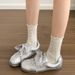 Fashion Trend Silver Ballet-Style Flat German Training Shoes For Women 2025 New Spring Versatile Retro Forrest Gump_vogvips.com