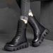 Short Plush 2025 Winter Female Ankle Boots Genuine Leather Cotton Boots Thick-soled Padded Women Shoes Warm Snow Boots Female_vogvips.com